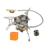 Maxbell Foldable Camping Gas Stove Windproof with Adapter for Camping Cooking Hiking Gray Adapter