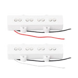 Max Maxb Ceramic 4 Strings Jazz Bass Guitar Pickups Set DIY Replacement Parts White