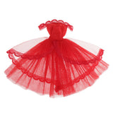 Maxbell BJD Dolls Strapless Dress for 1/6 Blythe Doll Dress Up Outfits Accs Red