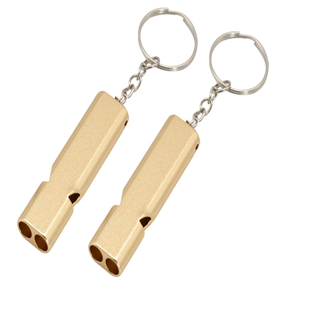 Maxbell 2pcs Emergency Survival Whistle Marine Safety Outdoor Camping Boating Gold