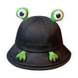 Maxbell Frog Bucket Hat Cute Party Hat Adjustable Wide Brim for Dress up girls Black