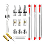 Maxbell 13Pcs 0.2mm 0.3mm 0.5mm Airbrush Needle Kits Accs Airbrush Nozzle Caps