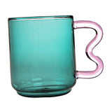 Maxbell Colorful Glass Mug Breakfast Drink Mug 15oz for Milk Water Office