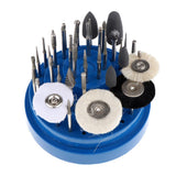 Maxbell 31x Nail Art Drill Bits Set Manicure Rotary Burrs with Storage Case Blue