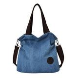 Maxbell Women Fashion Outdoor Travel Shopping Office College Carry Shoulder Hanging Canvas Bag Tote Handbag Gift Blue