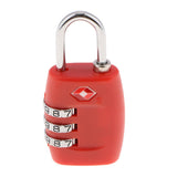 Max 3 Digits Combination Padlock Approved Travel Suitcase Lock TSA335 Red