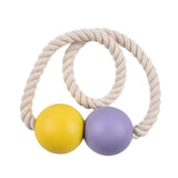 Max 1 Pair Magnetic Wooden Beads Window Curtain Tie Back Yellow + Purple