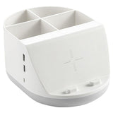 Maxbell Makeup Storage Holder Phone Charging Station Stationery Organizer Gray