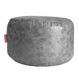 Max Brown Round Ottoman Pouf Cover Footstool Slipcover Dark Gray