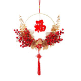 Maxbell Chinese Wreath Hanging Garland Adornment New Year Decoration for Decor Style C