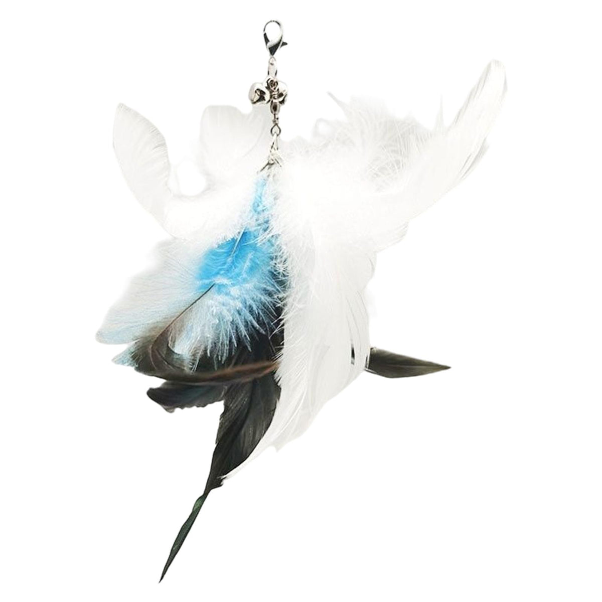 Maxbell Interactive Cat Toys Cat Teaser Catcher Feather Wand Toy White Black 18cm