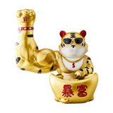 Maxbell Creative Lucky Cat Statue Storage Bowl Sculpture for Cafe Tabletop Decor Aureate