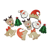 Maxbell 10x Christmas Patches Santa Claus Tree Hat for DIY Crafts Gift Decoration