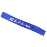 Max Gilding Silver Numbers Fabulous Sash for Birthday Anniversary Royal Blue 40