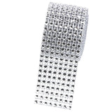 Max 8 Rows Diamond Mesh Rhinestone Wrap Ribbon Wedding Party DIY Supplies Silver