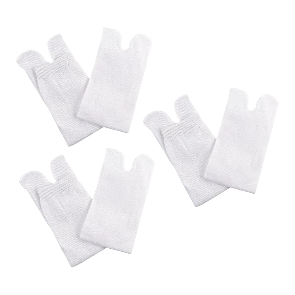 Maxbell 3 Pairs Elastic Cotton Tabi Socks 2 Toe Socks Flip-Flops Socks Unisex White