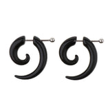 Max 1 Pair Black Acrylic Fake Spiral Snail U-shaped Ear Expander Stud 16g 5mm