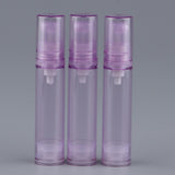 Maxbell 3Pcs 10ml Empty Airless Pump Bottles Refillable Cosmetic Containers Purple