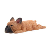 Max Sleeping Bulldog Corgi Dog Garden Mini Dollhouse Figurine Decor  Dark Brown