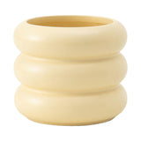 Maxbell Makeup Brush Holder Decors Planter Table Centerpieces Ceramic Flower Vase Beige 11x12cm