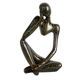 Maxbell Modern Abstract Thinker Statue Collectible for Home Living Room Decoration Black Left L