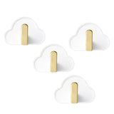 Maxbell 4Pcs Storage Hooks Flexible Self Adhesive for Clothes Keys Bags White