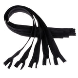 Max 5Pcs Nylon Coil Zippers Closed End Invisible Zipper for Sewing Black