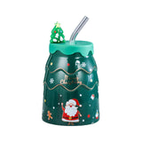 Maxbell 400ml Coffee Milk Tea Cups Decorative for Holiday Green