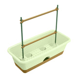 Maxbell Balcony Planter Resin Nordic Rectangle Planters Box for Outdoor Garden Porch green