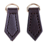 Max 2Pcs Leather Zipper Tags Fixer Pull Replacement DIY Wallet Purse Bag Coffee