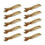 Max 10x Alligator Clips Prong Duckbill Teeth Comb Hairpin Bow DIY Gold