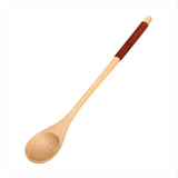 Max Creative Wooden Spoons Long Handled Soup Dessert Tea Spoon Brown Kinking A