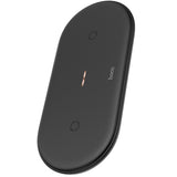 Maxbell 2 in 1 Qi Wireless Charger Pad Fast Dual Charge for Smart Phones Black
