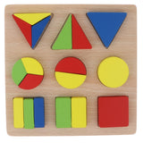 Maxbell Montessori Wooden Geometry Puzzle Kids Early Educational Toy Set Triangle