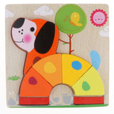 Maxbell Montessori Wooden 3D Animals Jigsaw Puzzle Board Kids Toys Gift Puppy