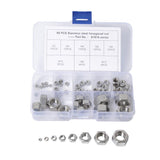 Max Maxb 304 Stainless Steel Lock Nut Assortment Kit, 65pcs M2 - M12 Locknut