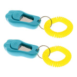 Maxbell 2Pcs Big Button Dog Cat Training Clicker, Clickers with Wrist Bands Blue