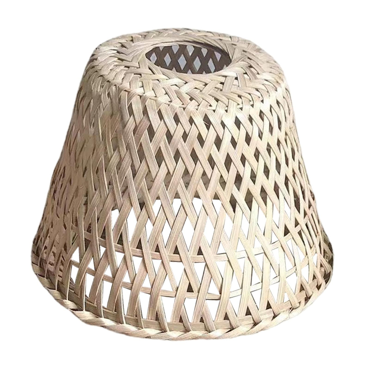 Maxbell Bamboo Hanging Pendant Lampshade for Dining Table Durable Farmhouse Decor 13cmx17cm