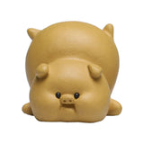 Maxbell Small Pig Figurines Art Modern Cute Animal Figurines for Cafe Home Bookshelf Yellow Type B