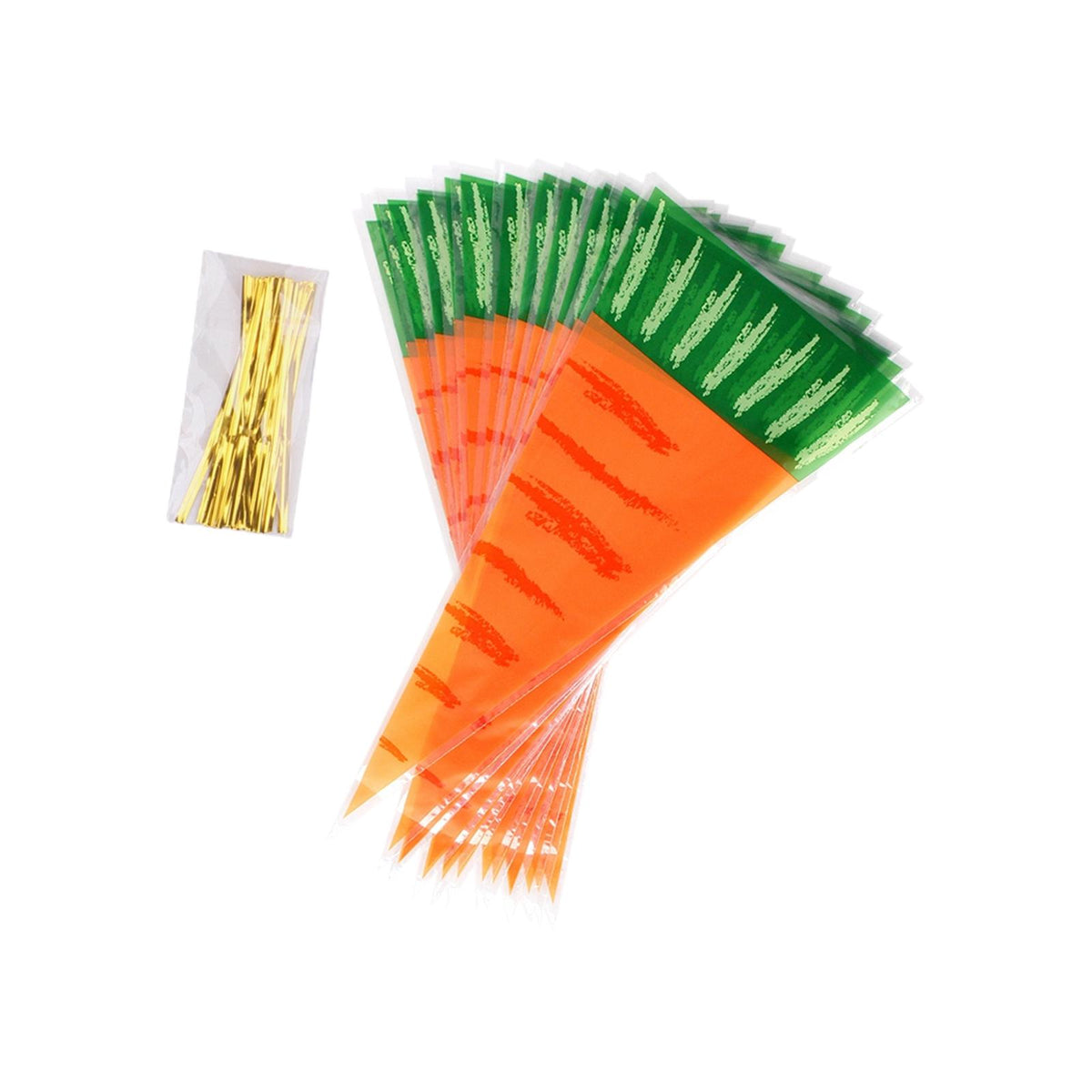 Maxbell Easter Carrot Candy Bag Gift Storage Bag Treat Bag Party Favors for Easter 50pcs