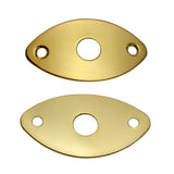 Maxbell 2 Pieces Metal Oval Curved Jack Plate for Electric Guitar Bass Parts Golden