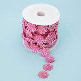 Max Flower Pearl Rhinestone Chain Sew On Trims Wedding Dress Decor Rose red