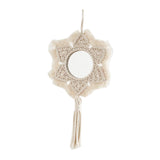 Maxbell Retro Style Tassel Tapestry Wall Mounted Makeup Mirror for Bedroom Porch
