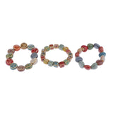 Maxbell 3 Sets Fashion Women Boho Ceramic Porcelain Charms Beads Bracelets Jewelry