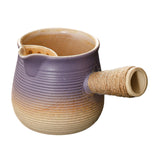 Maxbell Ceramic Teapot Durable with Rope Wrapped Handle for Restaurant Hiking Picnic Violet