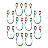 Max 10 Pieces Fake Nose Rings Hoop Clip On Faux Non-Pierced Jewelry Multicolor