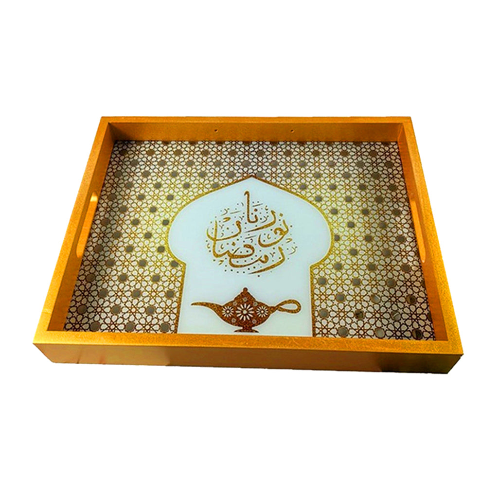 Max Bar KTV Creative Antislip LED Wooden Fruit Tray Dish Tea Seaving Bowl Golden