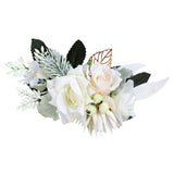 Max Artificial Fabric Flower Hair Comb Bridal Headdress Flower Beige