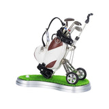 Maxbell Mini Golf Pens with Golf Bag Holder with Cart for Any Golf Enthusiast Sturdy White Brown