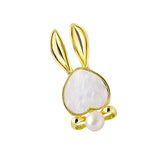 Maxbell Bunny Brooch Pin Ornament Clothes DIY Faux Pearl for Jackets New Year Kids